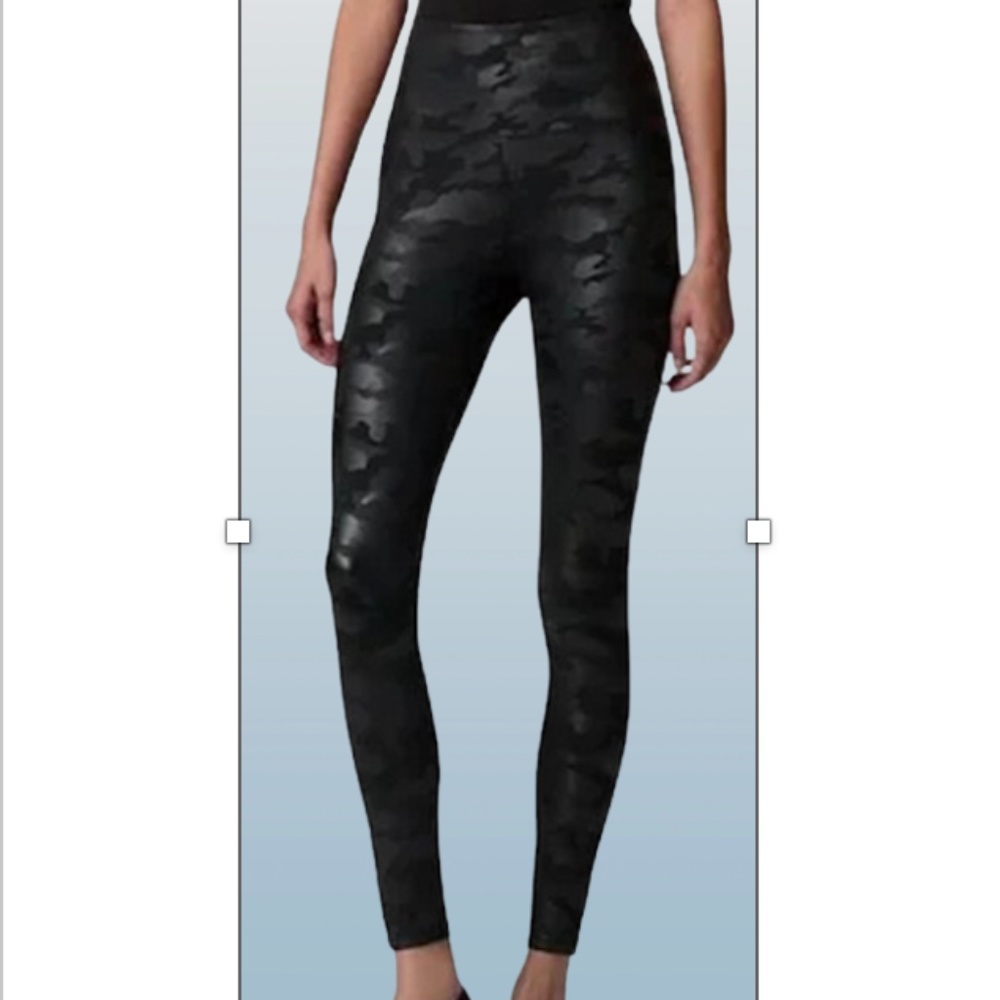 VERA WANG High Rise Faux Leather Camo Shaping Leggings, NWT, sz XL